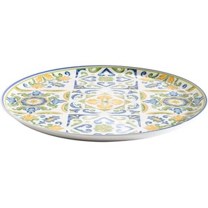 Ritzenhoff Breker Pizzateller, Blau, Gelb, Grün, Keramik, Mosaik, rund, Lfgb, lebensmittelecht, Essen & Trinken, Geschirr, Teller, Pizzateller