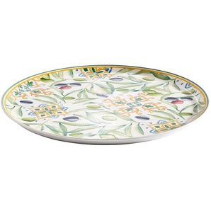 Ritzenhoff Breker Pizzateller, Gelb, Grün, Olivgrün, Keramik, orientalisch, rund, Lfgb, lebensmittelecht, Essen & Trinken, Geschirr, Teller, Pizzateller