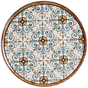 Ritzenhoff Breker Pizzateller Marrakesch, Blau, Braun, Weiß, Keramik, rund, Essen & Trinken, Geschirr, Teller, Pizzateller