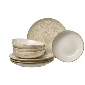 Ritzenhoff & Breker Tafelservice  8-teilig  Omara ¦ beige ¦ Steinzeug/Steingut