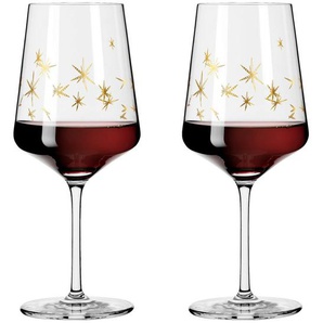 Ritzenhoff Rotweinglas Celebration Deluxe, Gold, Glas, 2-teilig, 540 ml, 20.3x26.6x10.1 cm, Fsc, Made in Germany, Essen & Trinken, Gläser, Weingläser,