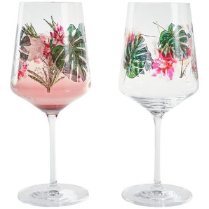 Ritzenhoff Spritzerglas Sommersonett, Grün, Rosa, Glas, 2-teilig, 544 ml, Fsc, Made in Germany, Essen & Trinken, Gläser, Weingläser, Weißweingläser