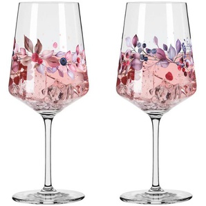 Ritzenhoff Spritzerglas Sommersonett, Lila, Rot, Pink, Glas, 2-teilig, 544 ml, Fsc, Made in Germany, Essen & Trinken, Gläser, Weingläser,