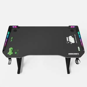 Roba Gaming Tisch mit LED, Becher- und Headphonehalterung, Z-Fuß aus Metall MINECRAFT 4197823
