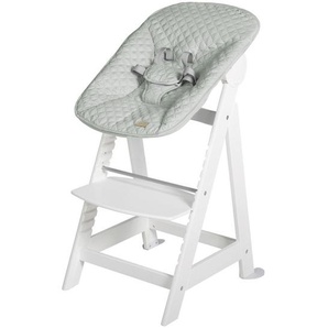 Roba Hochstuhl Born Up Style Set, Pastellgrün, Weiß, Holzwerkstoff, Textil, Schichtholz, 46x94x66.5 cm, 5-Punkt-Gurt, Bezug abnehmbar, in Liegefläche