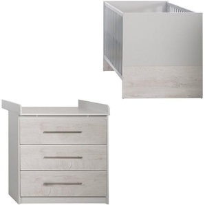 roba® Babymöbel-Set Maren 2, (Spar-Set, 2-St., Kinderbett, Wickelkommode), mit Kinderbett und schmaler Wickelkommode