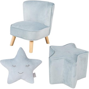 roba® Kindersitzgruppe Lil Sofa, (Set, 3-tlg), bestehend aus Kindersessel, Kinderhocker und Dekokissen in Sternform