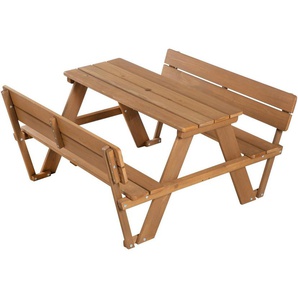 roba® Kindersitzgruppe Picknick for 4 Outdoor Deluxe, Teakholz-Optik, mit Lehne