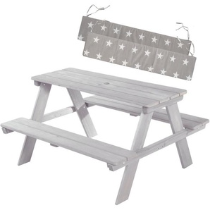 roba® Kindersitzgruppe Picknick for 4 Outdoor +, Grau, (Set), mit abgerundeten Ecken, inklusive Sitzauflagen Â»Little StarsÂ«