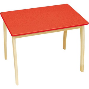 roba® Kindertisch mit farbig lackierter Tischplatte, rot