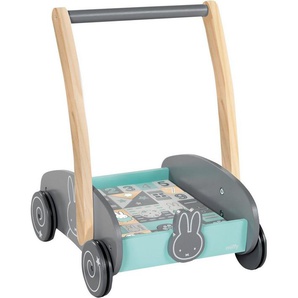roba® Lauflernwagen Holzspielzeug, miffy®, mit 35-teiligem Holzbausteine-Set