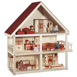 roba® Puppenhaus Villa Bunt, 3-stöckig, inkl. Möbel und Puppen