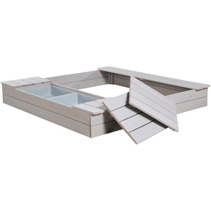 roba® Sandkasten Outdoor+, 2 Spielwannen und 4 abnehmbaren Sitzplätzen, HxBxT: 17,5x125x120 cm