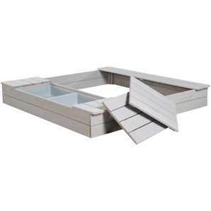 Roba Sandkasten  Sandkasten mit Spielwannen - grau - Materialmix - 120 cm - 17,5 cm - 125 cm | Möbel Kraft