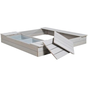 Roba Sandkasten Sandkasten mit Spielwannen - grau - Materialmix - 120 cm - 17,5 cm - cm 125,0 | Möbel Kraft