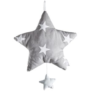 Roba Spieluhr  Little Stars - grau - Füllung: Polyestervlies, Bezug: 65% Polyester, 35% Baumwolle - 27 cm - 5 cm - 27 cm | Möbel Kraft