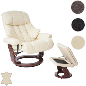 Robas Lund MCA Relaxsessel Calgary XXL, TV-Sessel Hocker, Echtleder 180kg belastbar ~ Variantenangebot 56053
