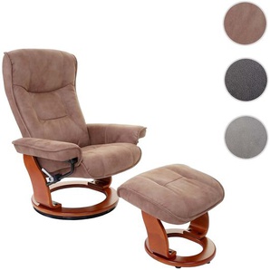 Robas Lund MCA Relaxsessel Hamilton, Fernsehsessel Hocker, Stoff/Textil 130kg belastbar ~ Variantenangebot 59218