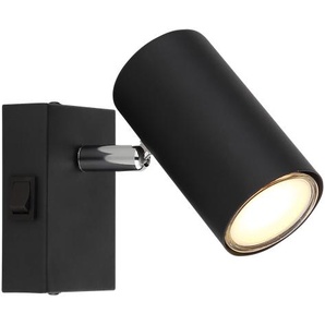 ROBBY Strahler, 1x GU10 25W, ohne Leuchtmittel Metall schwarz matt, Wippschalter