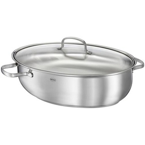 Rösle Bräter Elegance, Edelstahl, Metall, 8 L, oval, 28.5x19x41 cm, backofengeeignet, geschmacksneutral, Deckel hitzebeständig, Kochen, Töpfe, Bräter