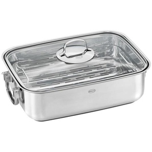 Rösle Bräter Elegance, Transparent, Metall, rechteckig, 27x11x27 cm, backofengeeignet,backofengeeignet, Kochen, Töpfe, Bräter