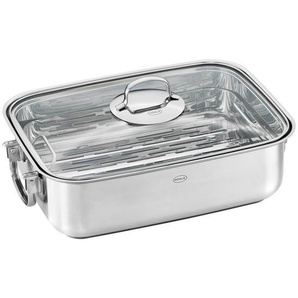 Rösle Bräter Elegance, Transparent, Metall, rechteckig, 28.3x17.9x40.3 cm, backofengeeignet,backofengeeignet, Kochen, Töpfe, Bräter