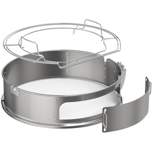 RÖSLE Grillerweiterung Gourmetring, für Kugelgrills Ø: 60 cm, 25047, Edelstahlring für Drehspieß und Zubereitung von Pizzas