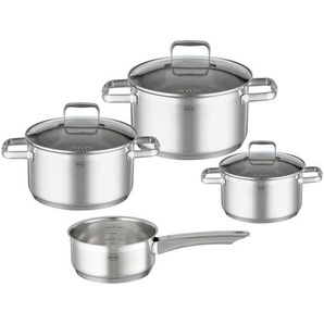 Rösle Kochtopfset Charme, Edelstahl, Metall, 4-teilig, 16 cm,20 cm,16 cm, 31x53x23 cm, Messskala, geschmacksneutral, Kochen, Töpfe, Topfsets