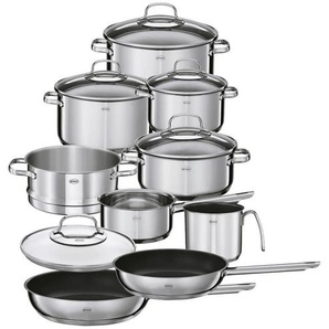 Rösle Kochtopfset Elegance, Edelstahl, Metall, 10-teilig, 16 cm,20 cm,16 cm, 1,9 L,3,3 L,5,7 L,2,5 L,1,7 L, Messskala, backofengeeignet,