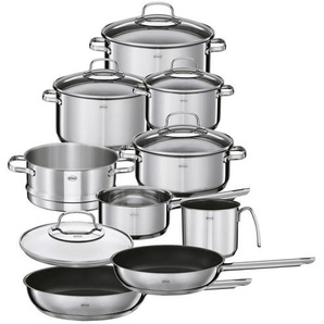 Rösle Kochtopfset Elegance, Edelstahl, Metall, 10-teilig, 16 cm,20 cm,16 cm, 1,9 L,3,3 L,5,7 L,2,5 L,1,7 L, Messskala, backofengeeignet, geschmacksneutral, Kochen, Töpfe, Topfsets