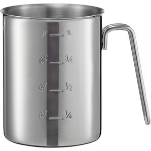 Messbecher RÖSLE Gr. Volumen 0,5 l, silberfarben (edelstahlfarben) Back- Kochhelfer Messbecher Innenskalierung, Schüttrand und Drahtgriff, spülmaschinengeeignet