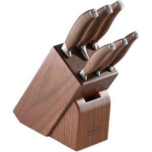 Rösle Messerblock, Walnuss, Holz, 7-teilig, Walnuss, 12.5x25.0x36.0 cm, Kochen, Küchenmesser, Messersets