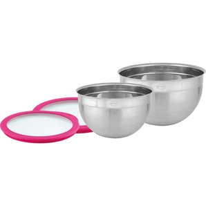 RÖSLE Schüssel, Edelstahl 18/10, (Set, 2-tlg), mit Frischhaltedeckel, Ø 20/24 cm, spülmaschinengeeignet