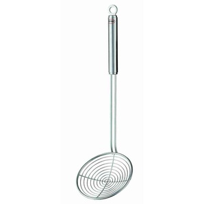 Seihlöffel RÖSLE Kochlöffel Gr. Maße (Durchmesser x Länge): Ø 12 cm x 38,5 cm, silberfarben (edelstahlfarben) Löffel Schöpfer Kochlöffel Rundgriff mit Aufhängeöse, Edelstahl 1810, spülmaschinengeeignet