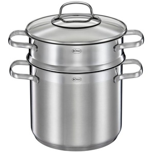 RÖSLE Spaghettitopf ELEGANCE, Edelstahl 18/10 (1-tlg), mit Pastaeinsatz und Innenskalierung, 5 Liter, Induktion