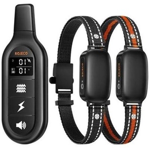 Rojeco 1000m Dog Training Collar Set  PD521 with 2 Collars Black