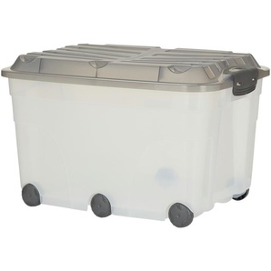 Rollbox mit Deckel  Aufbewahrungsbox - grau - Kunststoff - 40 cm - 59,5 cm - 37 cm | Möbel Kraft