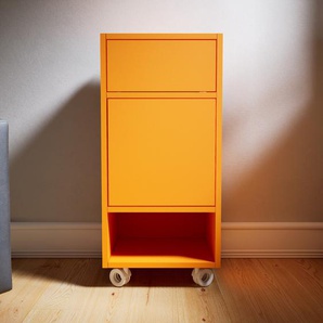 Rollcontainer Gelb - Rollcontainer: Schubladen in Gelb & Türen in Gelb - 41 x 87 x 34 cm, konfigurierbar