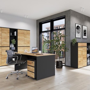 Rollcontainer GW-Lissabon 41 x 60 x 50cm Schwarz/Braun