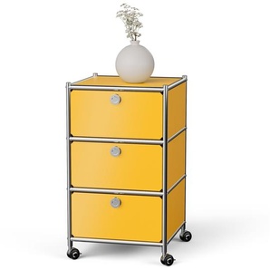 Rollcontainer Metall »CN3« mit 3 Schubladen, gelb