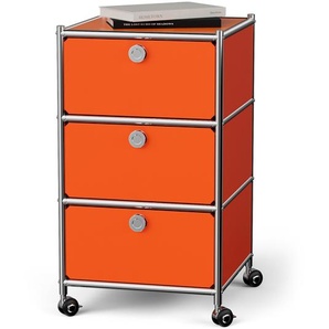 Rollcontainer Metall »CN3« mit 3 Schubladen, orange