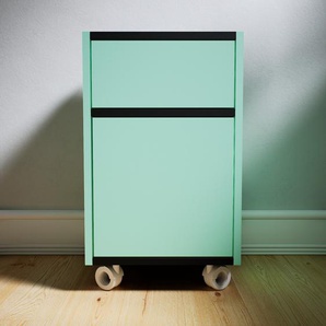 Rollcontainer Mint - Rollcontainer: Schubladen in Mint & Türen in Mint - 41 x 68 x 34 cm, konfigurierbar