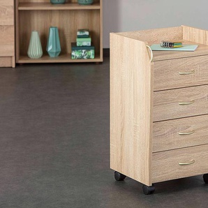 Rollcontainer Pronti 40 x 65 x 36cm Braun/Eiche Sonoma Dekor