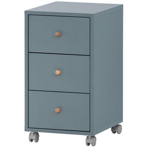 Rollcontainer 33 x 60 x 39cm Blau/Graublau