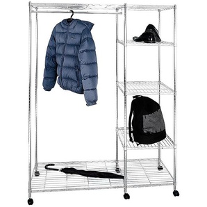 Rollgarderobe Gossa 123 x 181 x 45cm Grau/Silber
