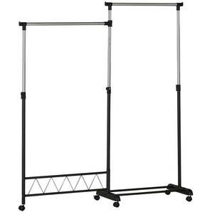 Rollgarderobe  Maja ¦ schwarz ¦ Metallrohr, Kunststoff ¦ Maße (cm): B: 80 H: 110 T: 44