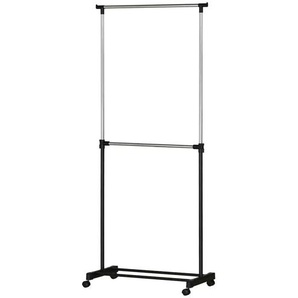 Rollgarderobe Moia | schwarz | Metallrohr,Kunststoff | 78,5 cm | 200 cm | cm 41,5 |