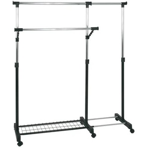 Rollgarderobe - schwarz - Metall,Kunststoff - 160 cm - 170 cm - cm 49,0 | Möbel Kraft