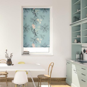 Rollo Klemmfix, ohne Bohren, Verdunkelung, Aqua Floral