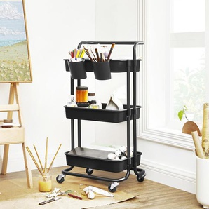 Rollwagen 41,6 x 33,5 x 86,3 cm Schwarz